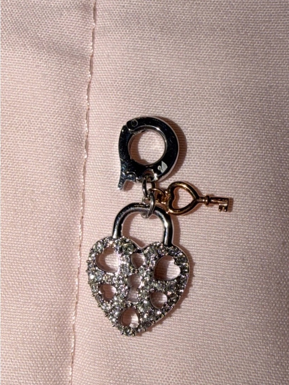 Swarovski Heart Key & Lock Charm / Pendant